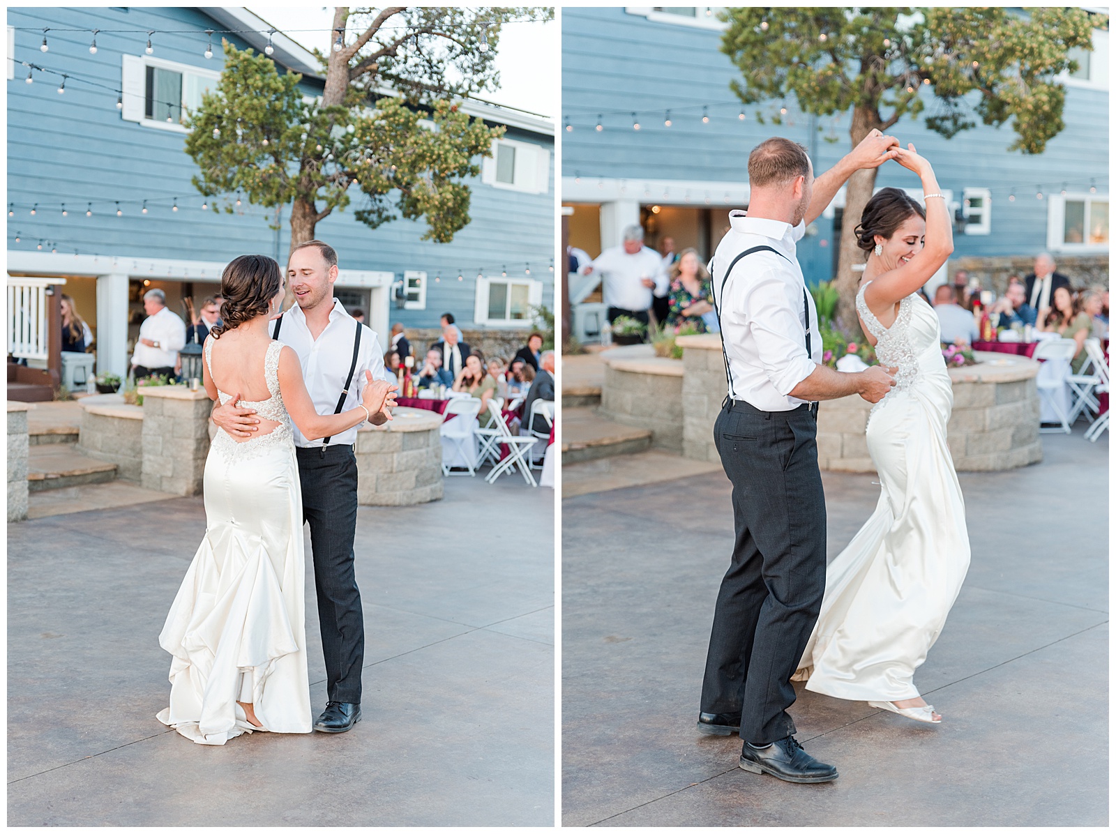 bride and groom having their first dance at their wedding