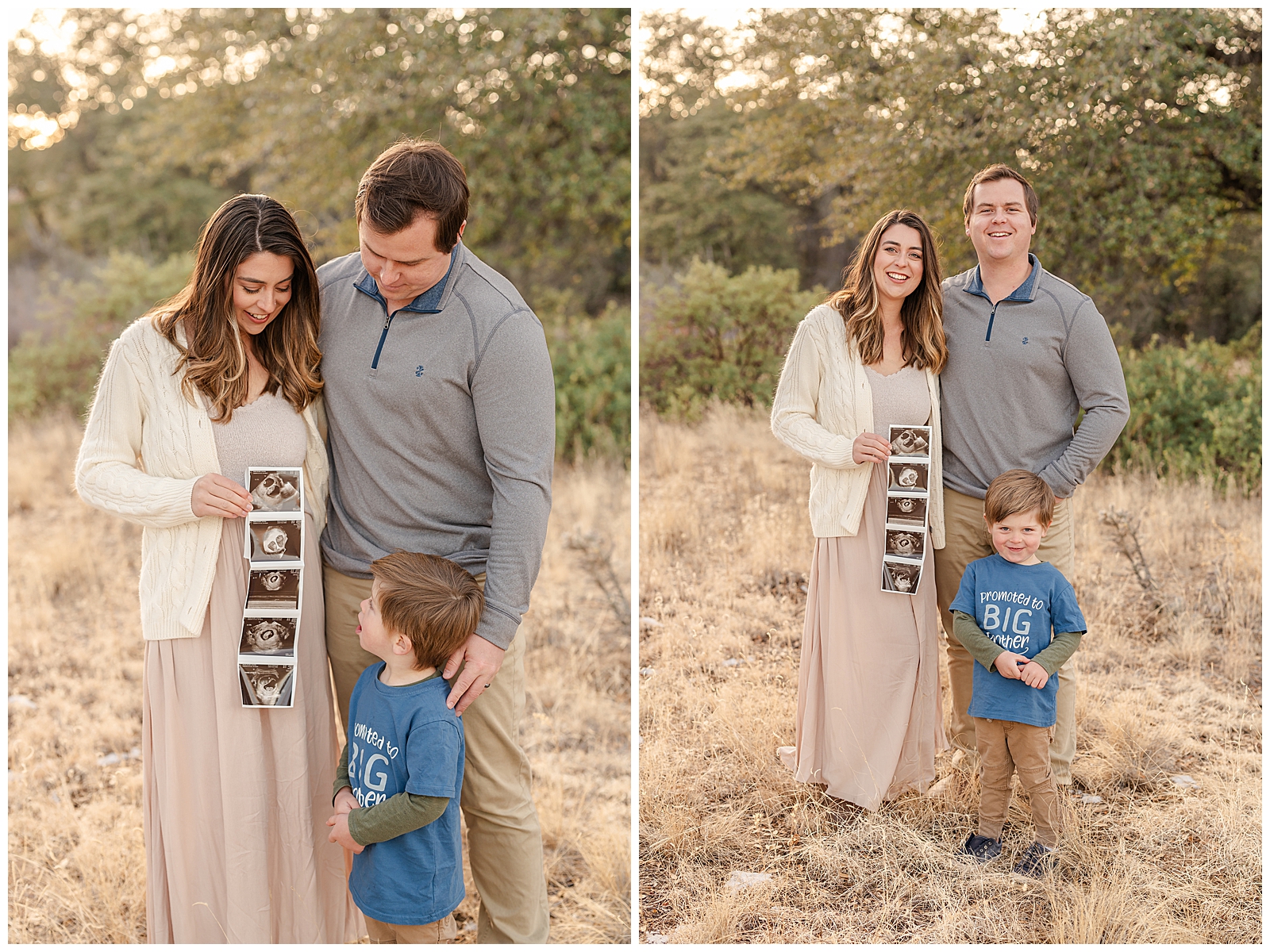 a family holding an ultrasound sonogram