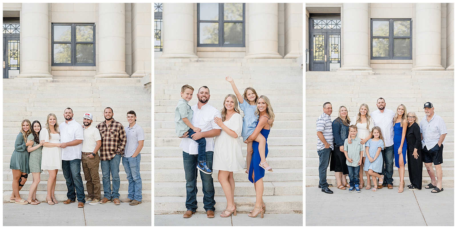 group of people standing in front of large steps outdoors